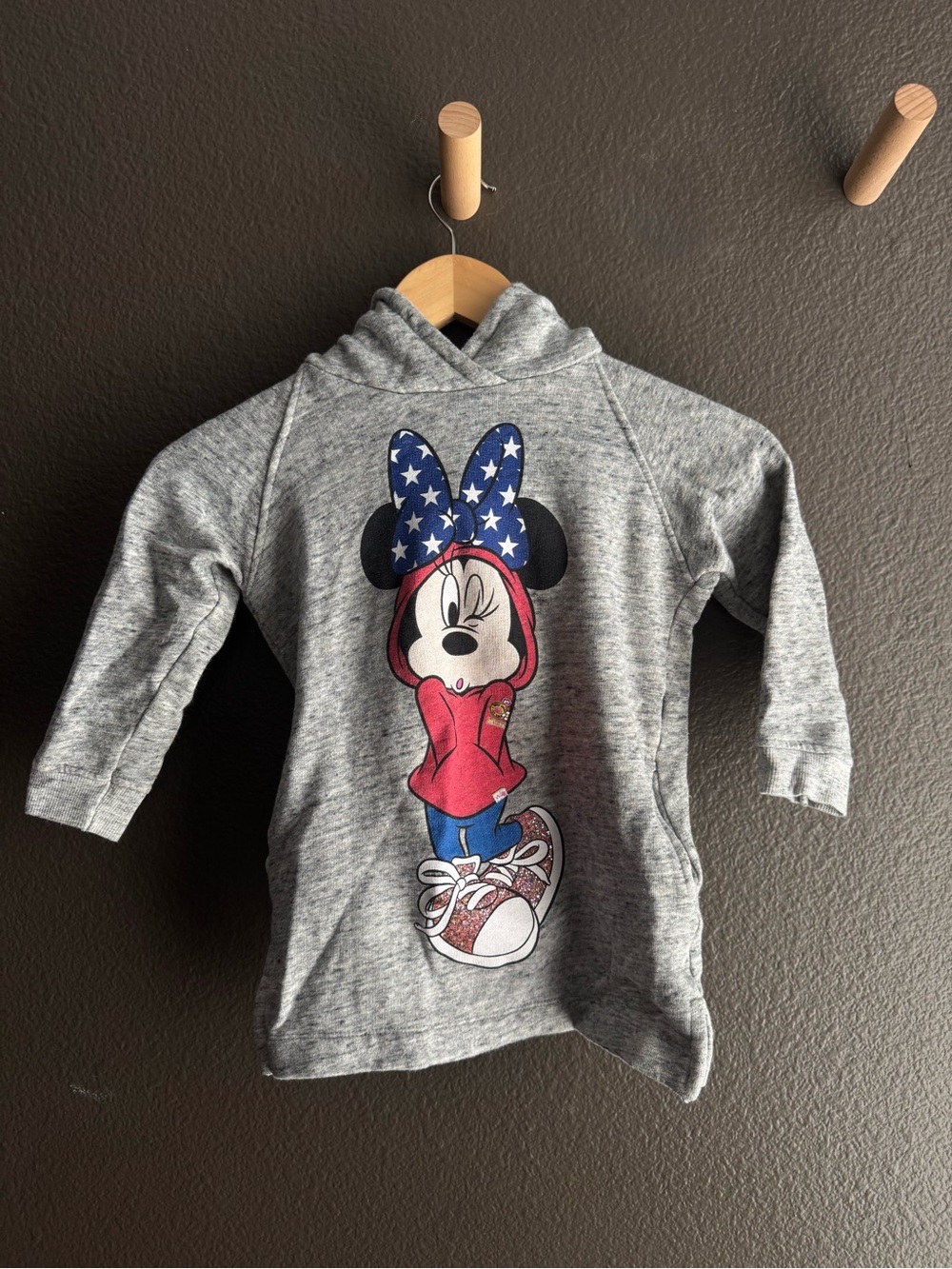 Zara Disney Hooded Sweatshirt Dress with Red & Blue Minnie Graphic